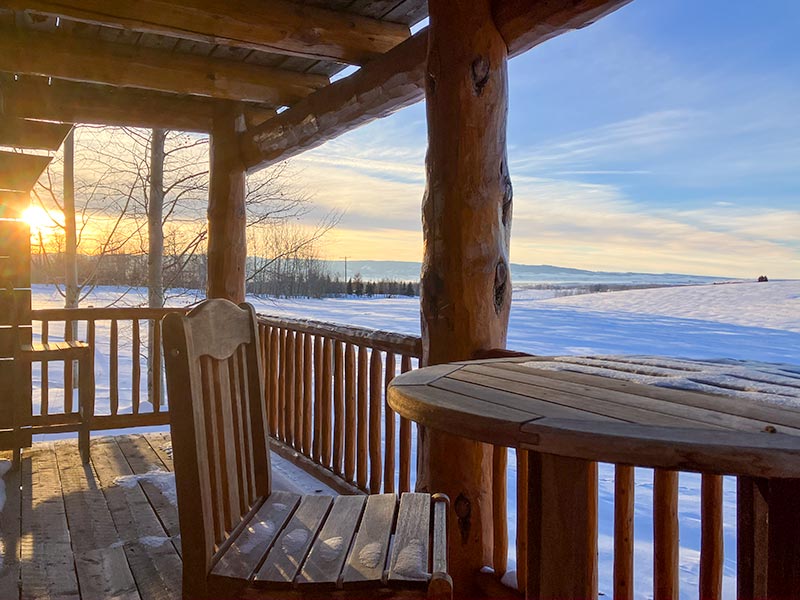 Colter Cabin back deck views