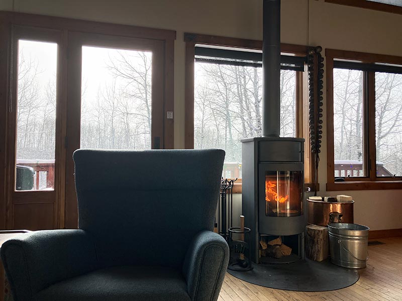 Horseshoe Cabin woodburning stove